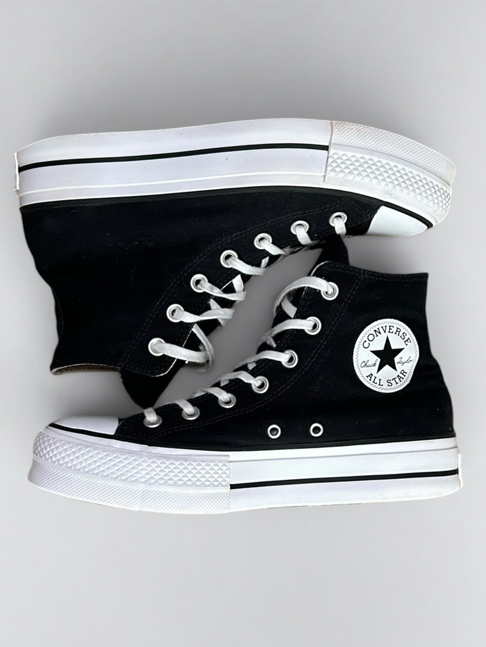 Converse Chuck Taylor All Star Lift Platform Black High Top Women’s 8 - Picture 11 of 12